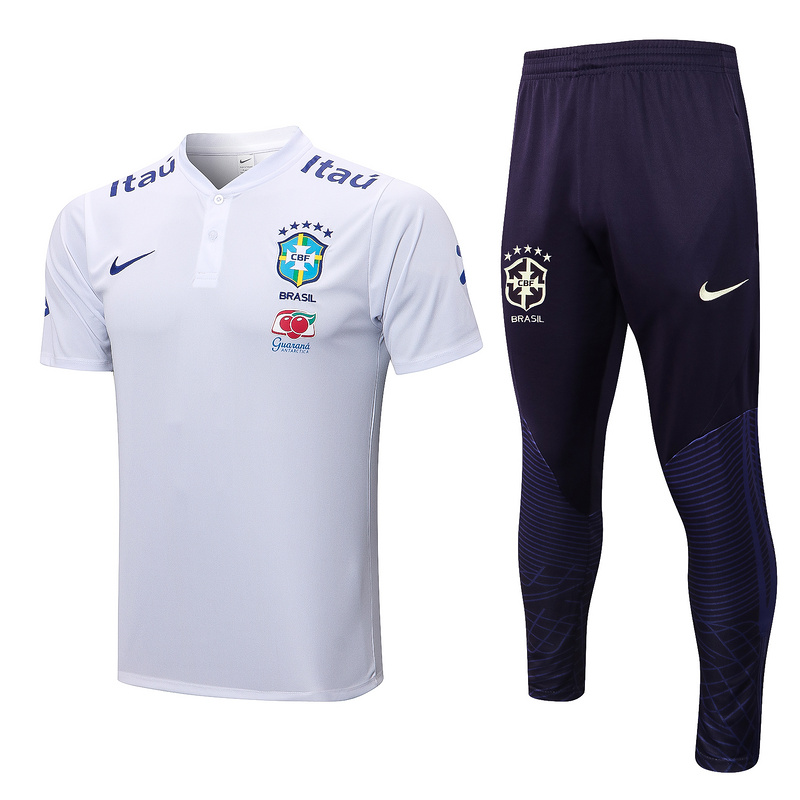 AAA Quality Brazil 22/23 White/Blue Training Kit Jerseys